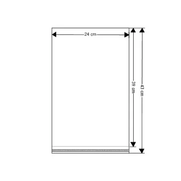   PP ragasztócsíkos celofán tasak jellegű BOPP tasak 24x39 cm - átlátszó (100 db-os csomagolás)
