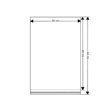   PP ragasztócsíkos celofán tasak jellegű BOPP tasak 26x40 cm - átlátszó (1000 db-os csomagolás)