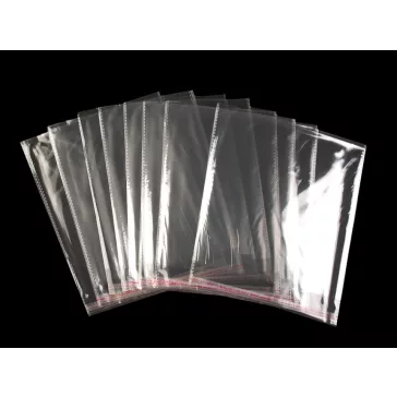   PP ragasztócsíkos celofán tasak jellegű BOPP tasak 20x20 c - átlátszó (100 db-os csomagolás)