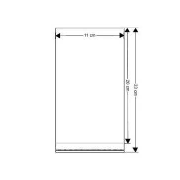   PP ragasztócsíkos celofán tasak jellegű BOPP tasak 11x20 c - átlátszó (1000 db-os csomagolás)