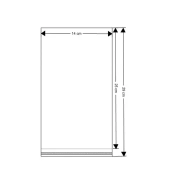   PP ragasztócsíkos celofán tasak jellegű BOPP tasak 14x25 c - átlátszó (100 db-os csomagolás)