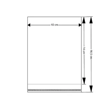   PP ragasztócsíkos celofán tasak jellegű BOPP tasak 10x14 cm - átlátszó (3000 db-os csomagolás)