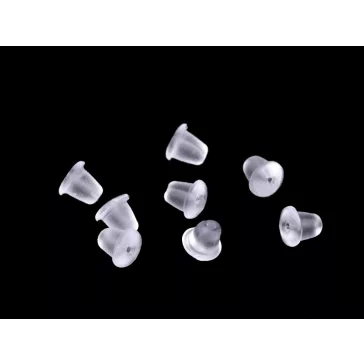   Műanyag fülbevaló hátsó 3x5 mm-es - Transparent (30 g-os csomagolás)