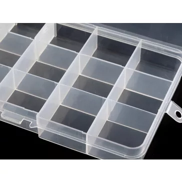   Műanyag rekeszes doboz 10x17x2,2 cm - Transparent (16 db-os csomagolás)