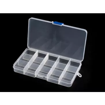   Műanyag rekeszes doboz 10x17x2,2 cm - Transparent (1 db-os csomagolás)