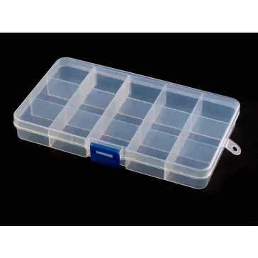   Műanyag rekeszes doboz 10x17x2,2 cm - Transparent (4 db-os csomagolás)