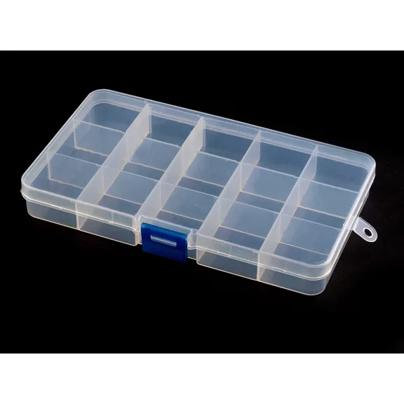 Műanyag rekeszes doboz 10x17x2,2 cm - Transparent (4 db-os csomagolás) Műanyag rekeszes doboz 10x17x2,2 cm - Transparent (4 db-os csomagolás)