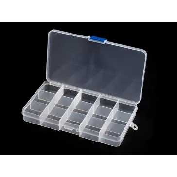   Műanyag rekeszes doboz 10x17x2,2 cm - Transparent (4 db-os csomagolás)