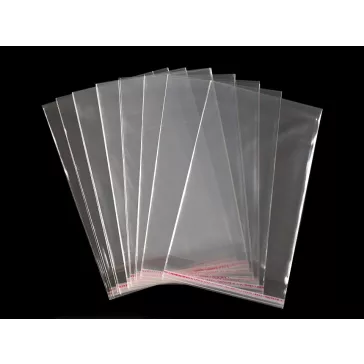   PP ragasztócsíkos celofán tasak jellegű BOPP tasak 13x20 cm - átlátszó (18000 db-os csomagolás)