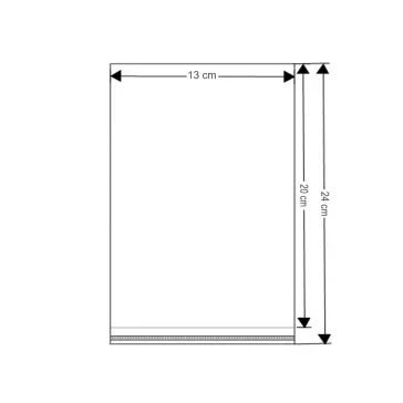   PP ragasztócsíkos celofán tasak jellegű BOPP tasak 13x20 cm - átlátszó (18000 db-os csomagolás)