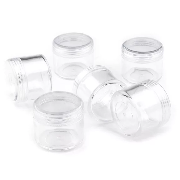 Műanyag tégely 3,2x3,8 cm csavaros - Transparent (12 db-os csomagolás) Műanyag tégely 3,2x3,8 cm csavaros - Transparent (12 db-os csomagolás)