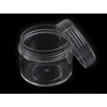   Műanyag tégely 3,2x3,8 cm csavaros - Transparent (12 db-os csomagolás)
