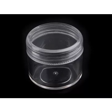   Műanyag tégely 3,2x3,8 cm csavaros - Transparent (12 db-os csomagolás)
