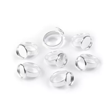   Fém gyűrű alap - félkészáru Ø12 mm - 1 ezüst vil. (50 db-os csomagolás)