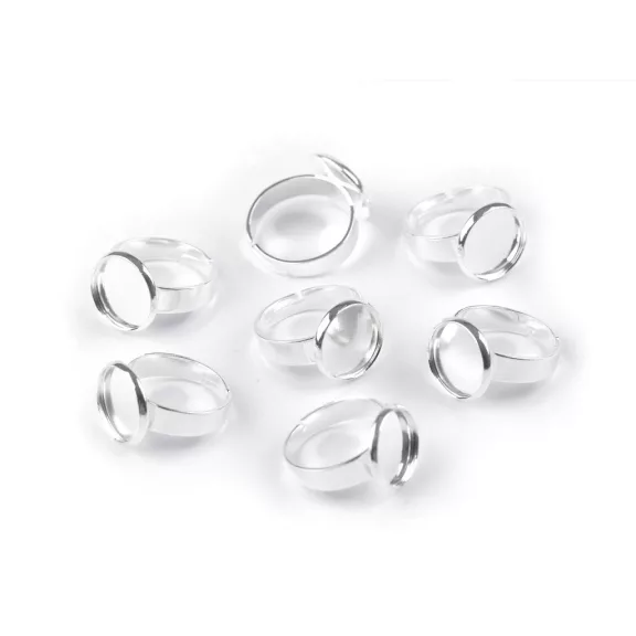 Fém gyűrű alap - félkészáru Ø12 mm - 1 ezüst vil. (50 db-os csomagolás) Fém gyűrű alap - félkészáru Ø12 mm - 1 ezüst vil. (50 db-os csomagolás)