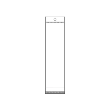   PP ragasztócsíkos celofán tasak jellegű BOPP tasak akasztóval 5x20 cm - átlátszó (500 db-os csomagolás)