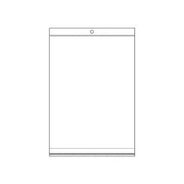   PP ragasztócsíkos celofán tasak jellegű BOPP tasak akasztóval 17x25,5 - 26 cm - 17x25,5cm átlátszó (100 db-os csomagolás)
