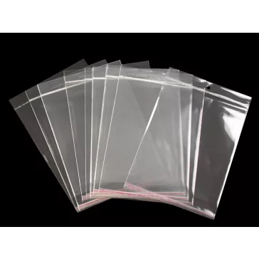   PP ragasztócsíkos celofán tasak jellegű BOPP tasak akasztóval20x24 cm - átlátszó (8000 db-os csomagolás)
