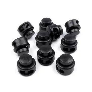   Rugós, zsinór szabályozó, zsinórvég 13x15 mm malacka - 2 fekete (40 db-os csomagolás)