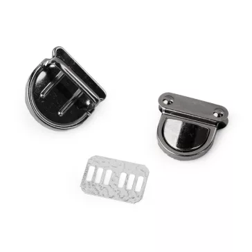 Táska kapocs 30x31 mm - 4 nikkel fekete (10 szett)