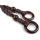 Fonott táskafül hossza 48-50 cm karikával - 2 sötétbarna (6 db-os csomagolás)