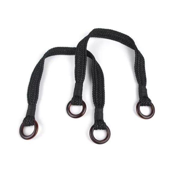 Fonott táska pánt hossza 54 cm karikák táskafül - 2 fekete (20 db-os csomagolás) Fonott táska pánt hossza 54 cm karikák táskafül - 2 fekete (20 db-os csomagolás)