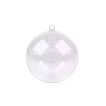   Átlátszó műanyag gömb Ø6 cm 2 részes - 1 Transparent (12 db-os csomagolás)