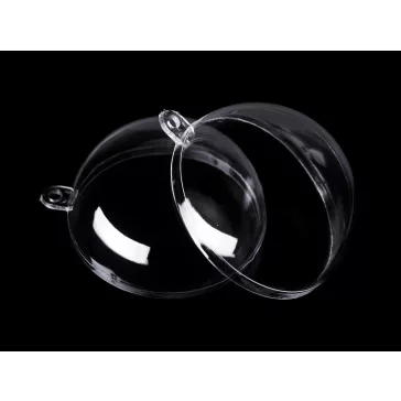   Átlátszó műanyag gömb Ø6 cm 2 részes - 1 Transparent (12 db-os csomagolás)