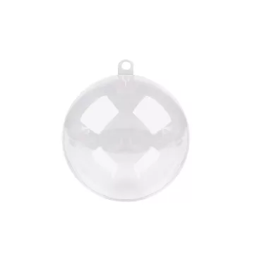   Átlátszó műanyag gömb Ø6 cm 2 részes - 1 Transparent (120 db-os csomagolás)
