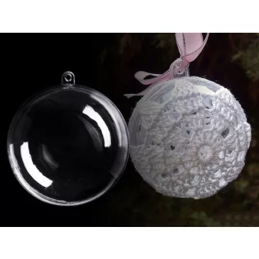   Átlátszó műanyag gömb Ø8,5 cm 2 részes - 1 Transparent (2 db-os csomagolás)