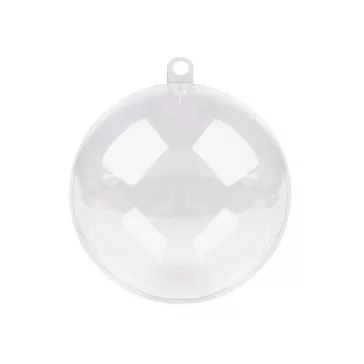   Átlátszó műanyag gömb Ø8,5 cm 2 részes - 1 Transparent (12 db-os csomagolás)