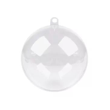  Átlátszó műanyag gömb Ø8,5 cm 2 részes - 1 Transparent (60 db-os csomagolás)