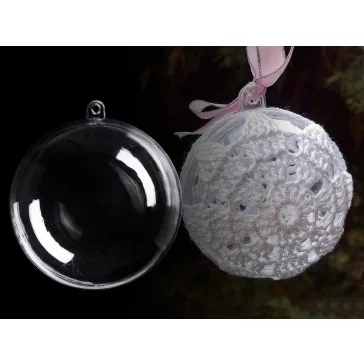   Átlátszó műanyag gömb Ø8,5 cm 2 részes - 1 Transparent (60 db-os csomagolás)