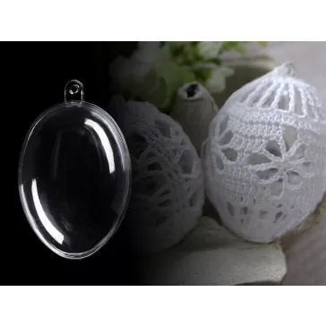   Átlátszó műanyag tojás 4,5x6 cm 2 részes - Transparent (120 db-os csomagolás)