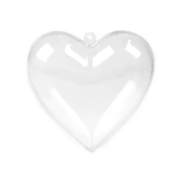   Átlátszó műanyag szív 8x8 cm 2 részes - 3 Transparent (48 db-os csomagolás)