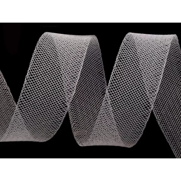Lószőr krinolin ruhamerevítő, fascinátor készítése szélessége 2,5 cm - 7 (CC33) Transparent (22,5 m-es csomagolás) Lószőr krinolin ruhamerevítő, fascinátor készítése szélessége 2,5 cm - 7 (CC33) Transparent (22,5 m-es csomagolás)