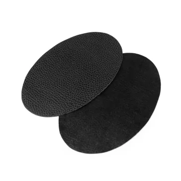   Felvasalható folt ekobőrből 12x18 cm - 6 fekete (3 zacskó)