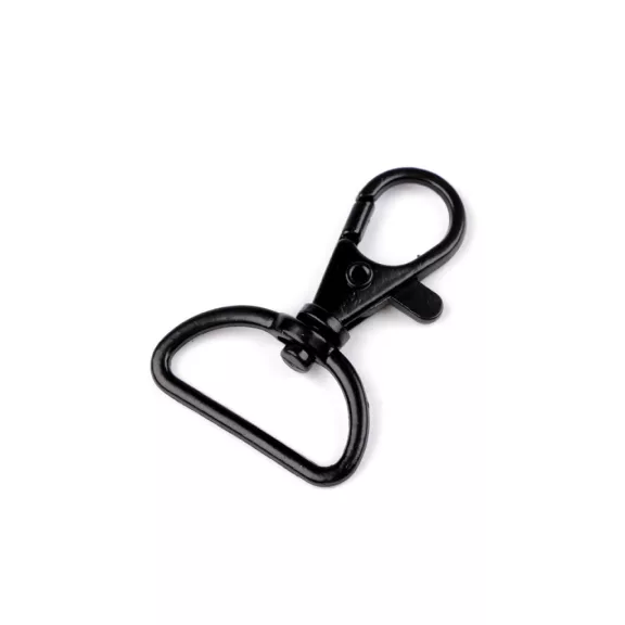 Fém forgós karabíner 25 mm-es befűző - 5 fekete lakk (100 db-os csomagolás) Fém forgós karabíner 25 mm-es befűző - 5 fekete lakk (100 db-os csomagolás)