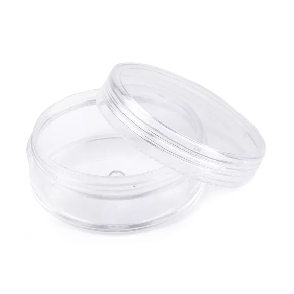 Műanyag doboz 5x2 cm csavaros - Transparent (60 db-os csomagolás) Műanyag doboz 5x2 cm csavaros - Transparent (60 db-os csomagolás)
