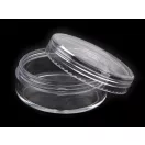 Műanyag doboz 5x2 cm csavaros - Transparent (60 db-os csomagolás) Műanyag doboz 5x2 cm csavaros - Transparent (60 db-os csomagolás)