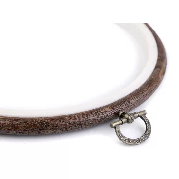   Hímzőkeret / akasztós Ø16 cm - barna (5 db-os csomagolás)