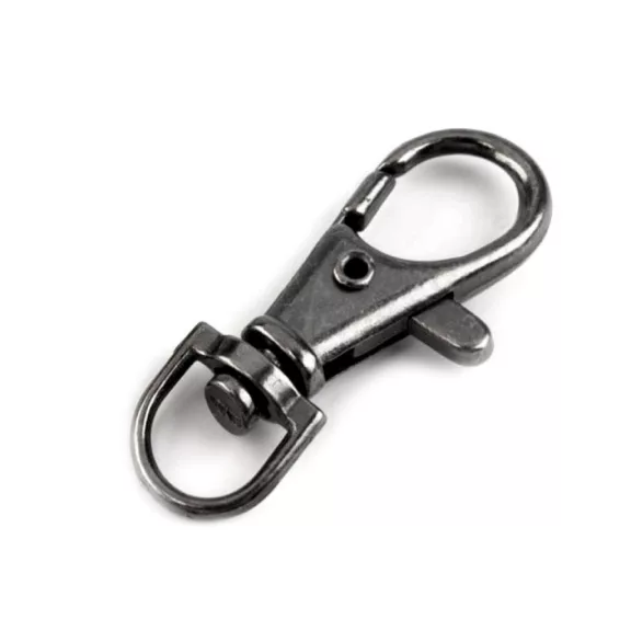 Fém forgós karabíner 10 mm-es befűző - 2 nikkel fekete (4 db-os csomagolás) Fém forgós karabíner 10 mm-es befűző - 2 nikkel fekete (4 db-os csomagolás)