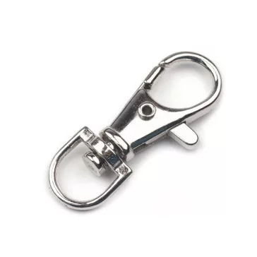   Fém forgós karabíner 10 mm-es befűző - 1 nikkel (20 db-os csomagolás)