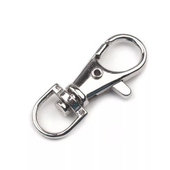 Fém forgós karabíner 10 mm-es befűző - 1 nikkel (4 db-os csomagolás) Fém forgós karabíner 10 mm-es befűző - 1 nikkel (4 db-os csomagolás)