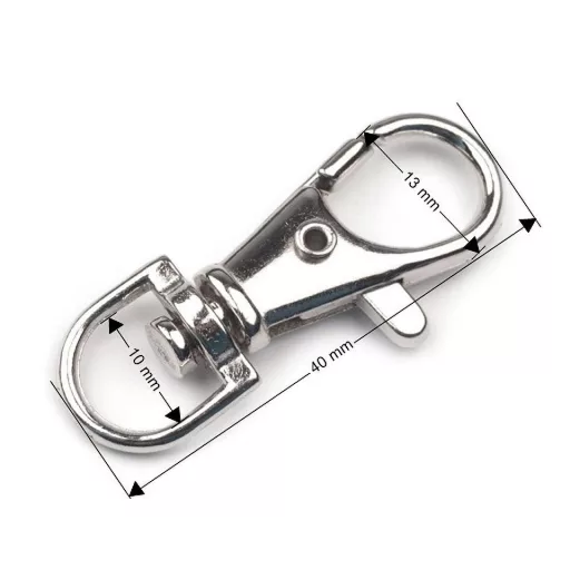 Fém forgós karabíner 10 mm-es befűző