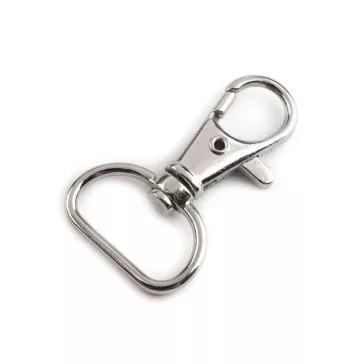   Fém forgós karabíner 18 mm-es befűző - 1 nikkel (5 db-os csomagolás)