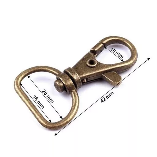 Fém forgós karabíner 18 mm-es befűző