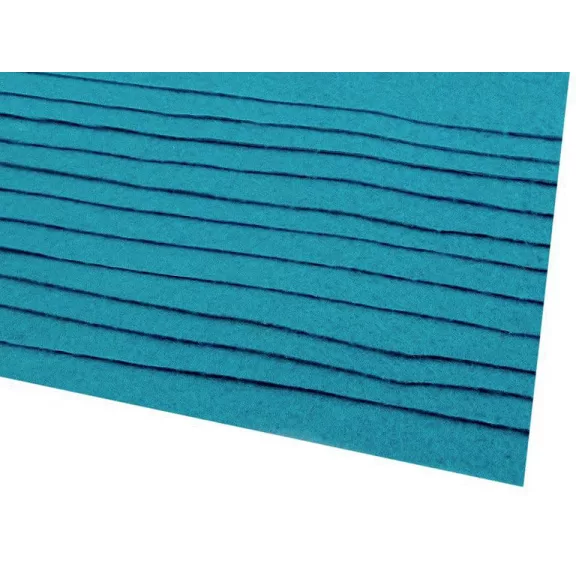 Dekoratív filc textilből / puha filc 20x30 cm - 19 (F74) türkiszkék (12 db-os csomagolás) Dekoratív filc textilből / puha filc 20x30 cm - 19 (F74) türkiszkék (12 db-os csomagolás)