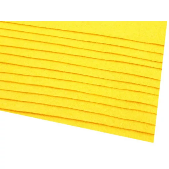 Dekoratív filc textilből / puha filc 20x30 cm - 22 (F37) sárga (12 db-os csomagolás) Dekoratív filc textilből / puha filc 20x30 cm - 22 (F37) sárga (12 db-os csomagolás)