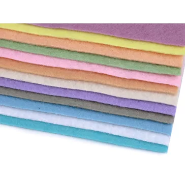   Dekoratív filc textilből / puha filc 20x30 cm - 4 pasztell színű mix (12 db-os csomagolás)